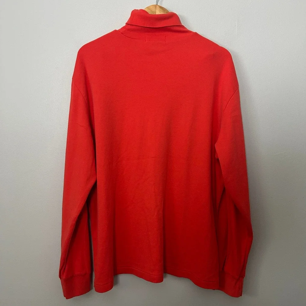 Polo Ralph Lauren Turtleneck Shirt Mens XL Orange Long Sleeve Cotton Pony Preppy